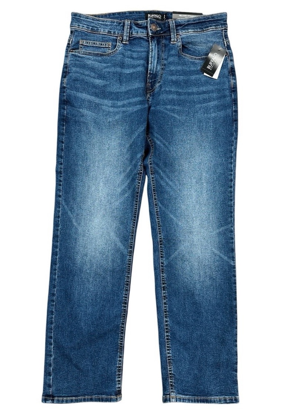 Buffalo David Bitton Driven Relaxed Straight Men's 32x30 Indigo Sanded Jeans